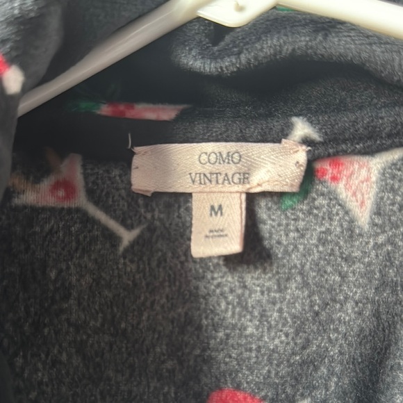 Como Vintage Gray Pajama Set with Cocktail Design - Picture 2 of 2